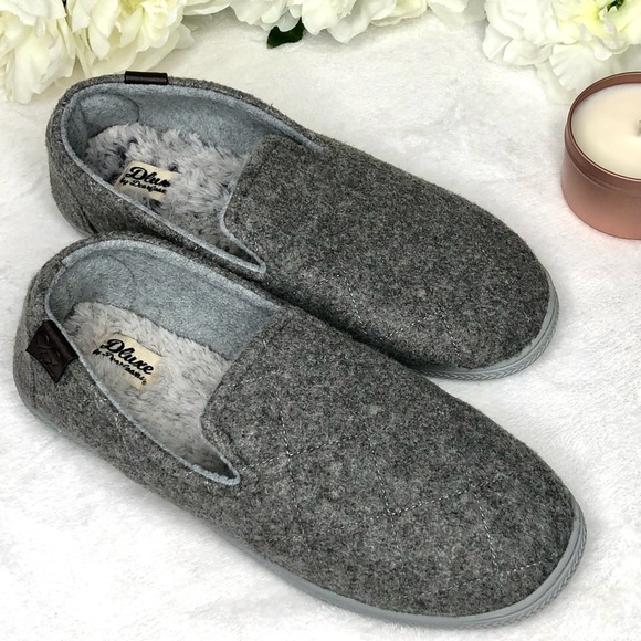 Dluxe by Dearfoams Christina Loafer Quilted Slippers Gray XL US 11 12 - Picture 16 of 16